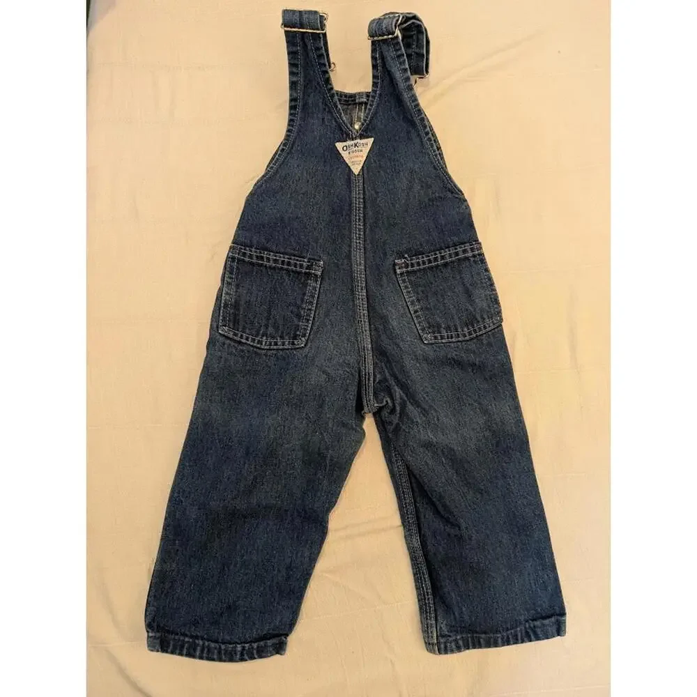 Vintage OshKosh B’Gosh Kids Denim Overalls Size 2T Made in USA 100% Cotton‎